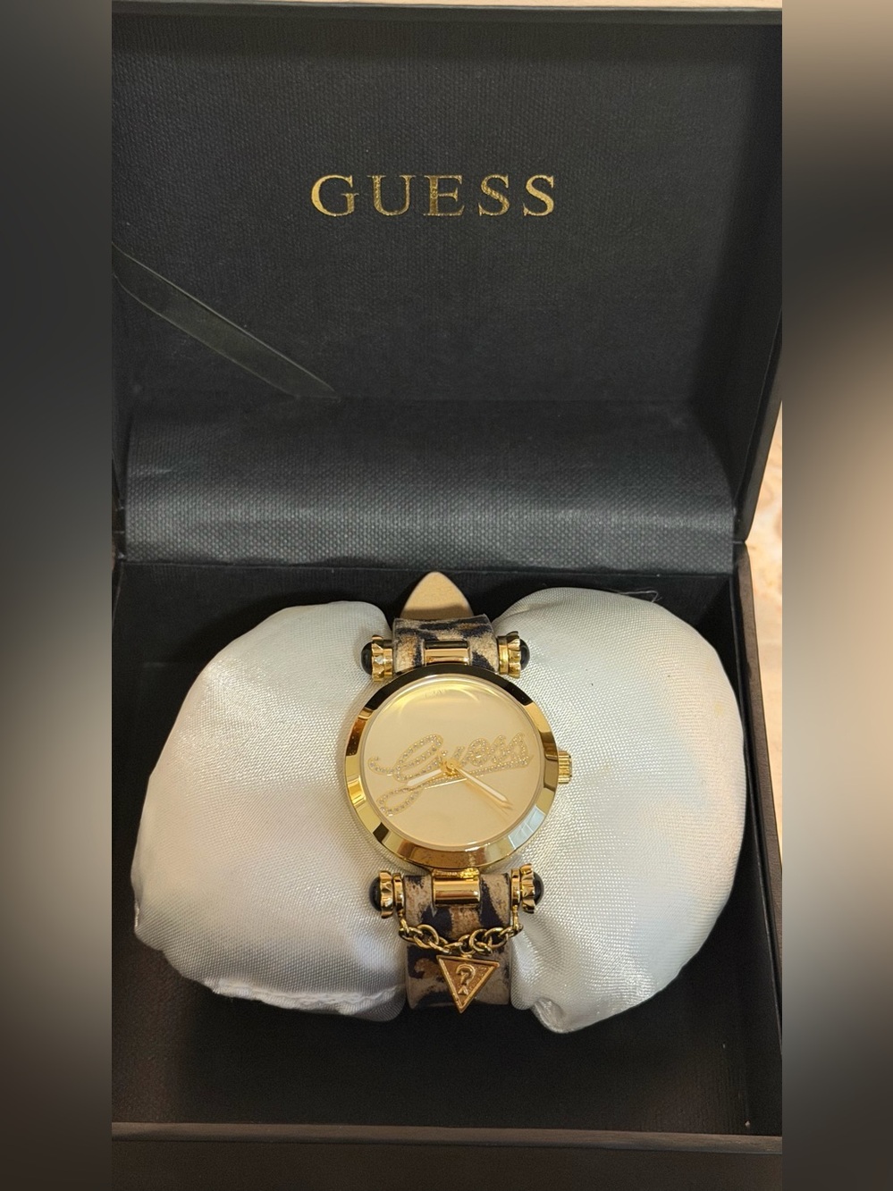 Guess Black Watch Accessory Box with Gold Logo